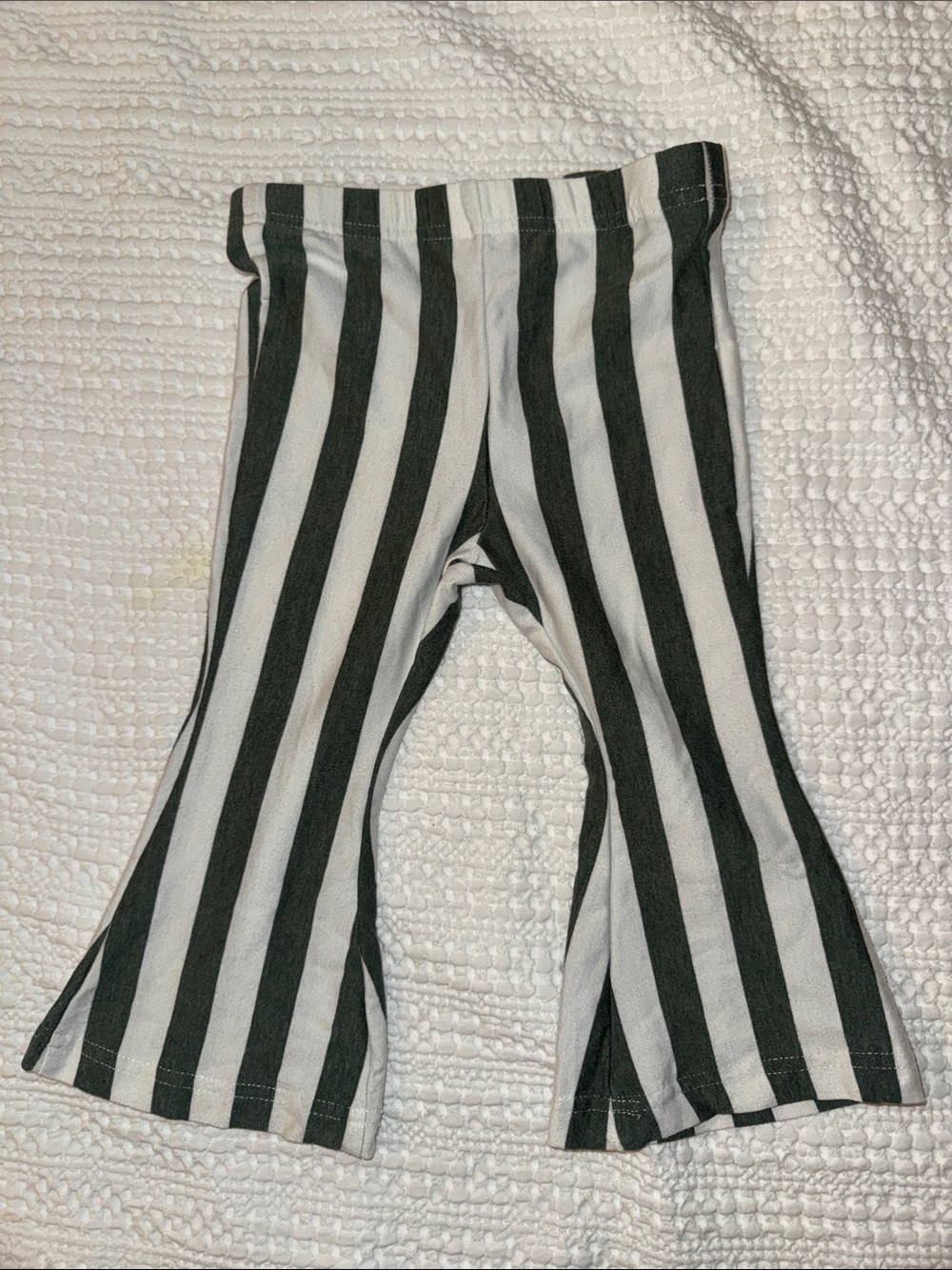 Green & White Striped Kids Bell Bottoms